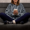 Bluzair SUPER MAMA - Bluza koc - Szary - prezent na dzień mamy