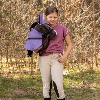 Derka dwustronna i nauszniki Skippi dla Hobby Horse - fioletowa